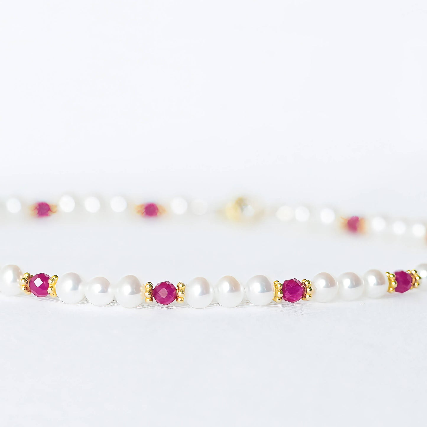 Golden Adorable Pearl and Birthstone Necklace
