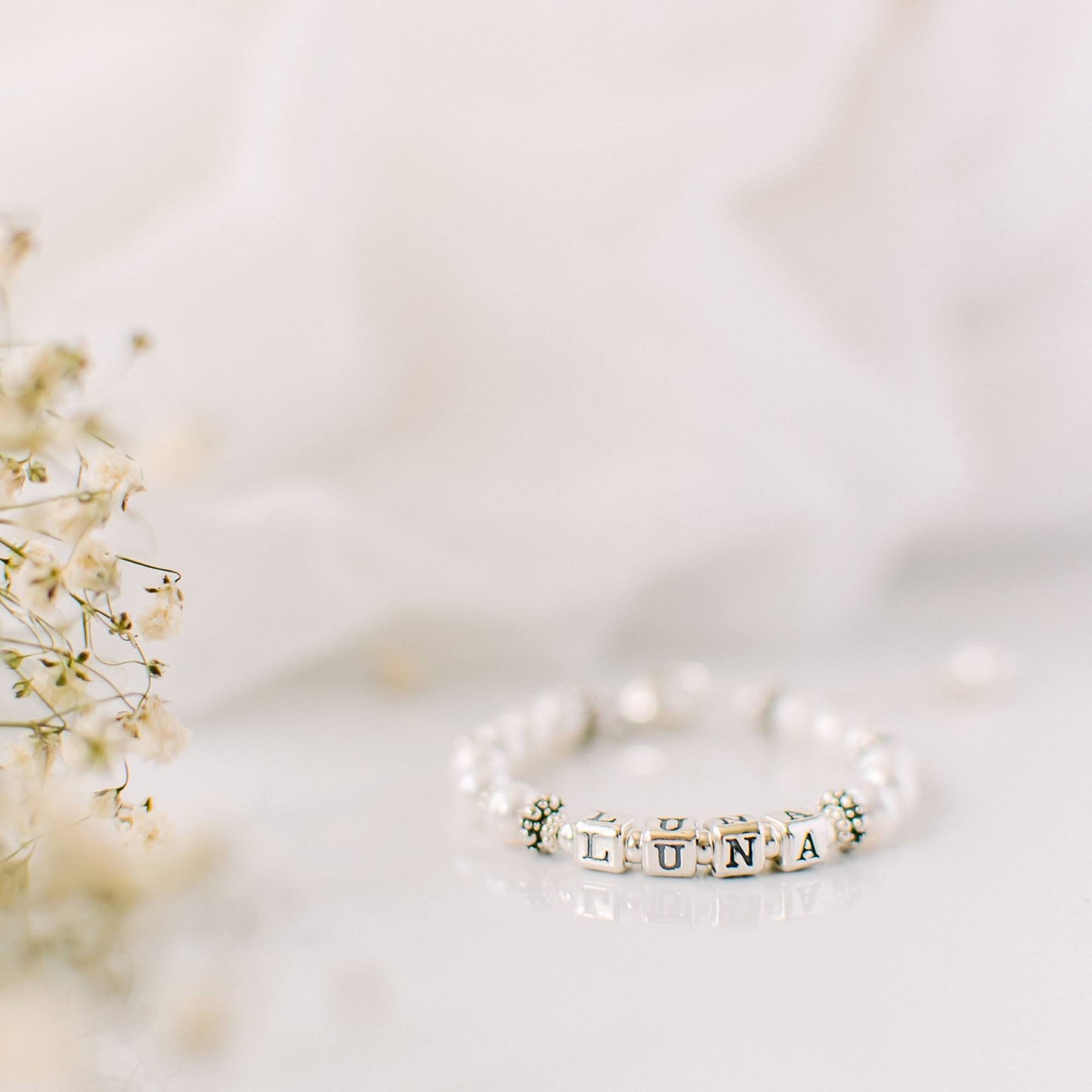 Elegant Pearl Name Bracelet