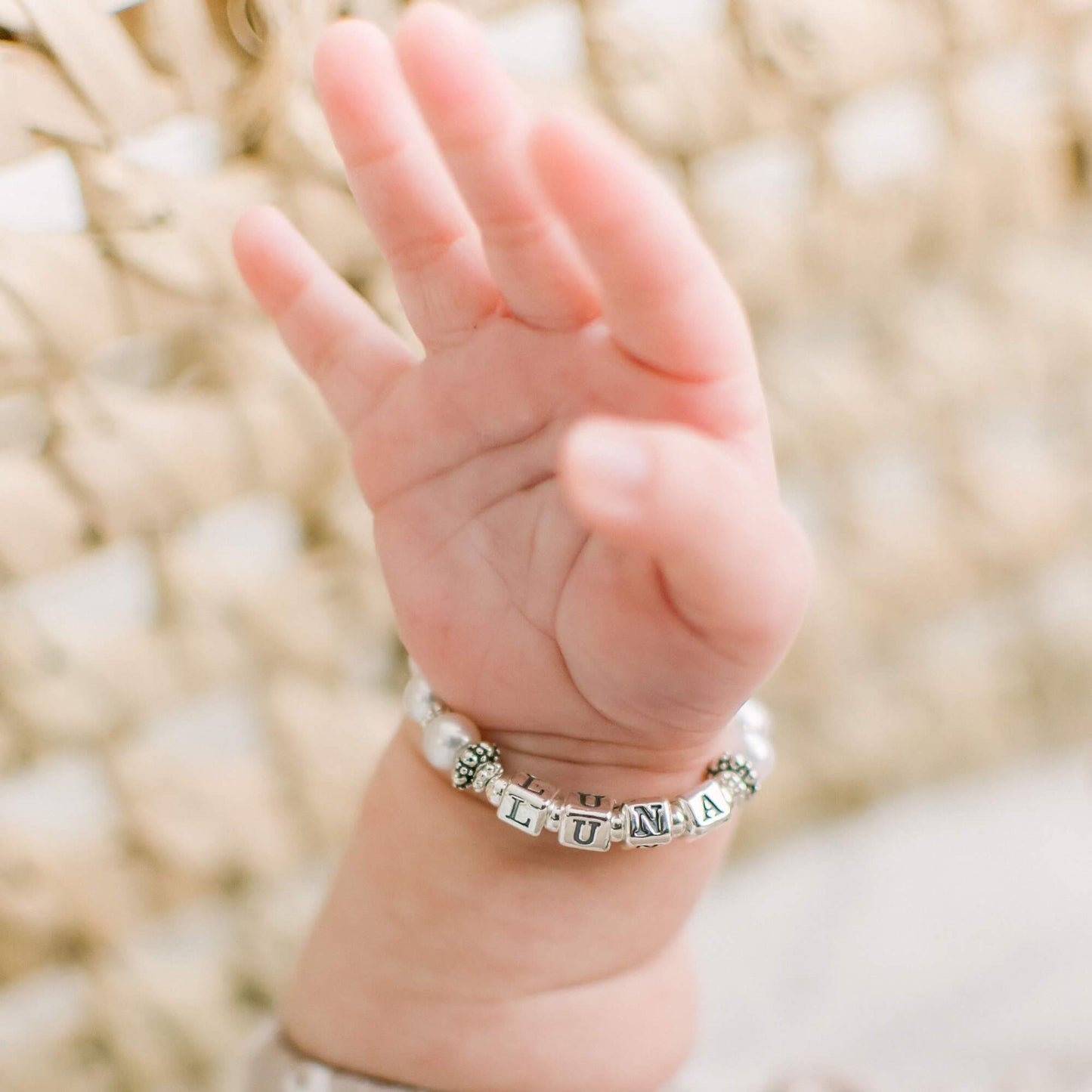 Elegant Pearl Name Bracelet