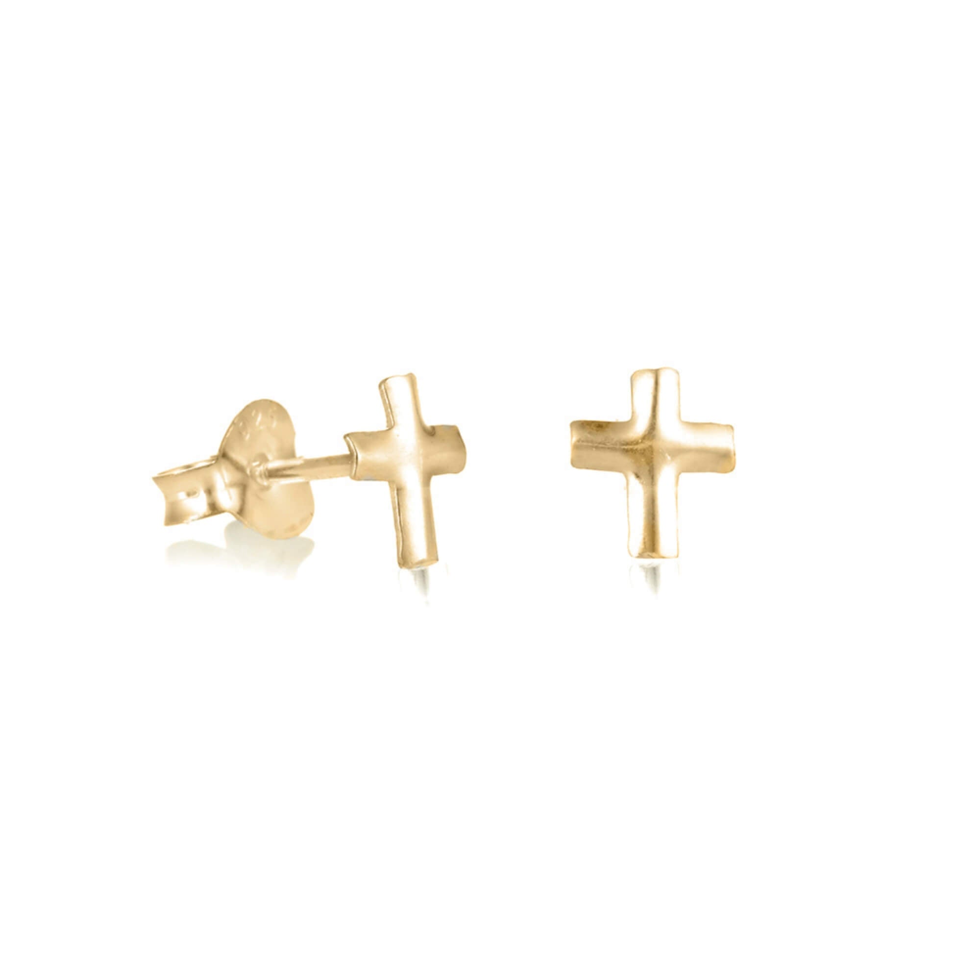 Tiny Gold Cross Earrings - Perfect Baptism & Communion Gift for Girls –  Little Girl's Pearls