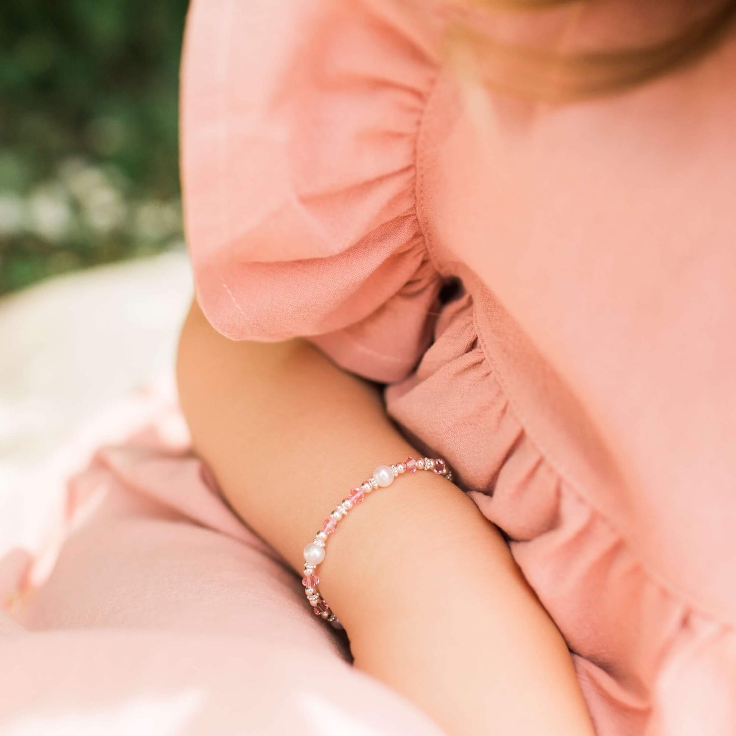 Delightful Crystal and Pearl Bracelet in Silver