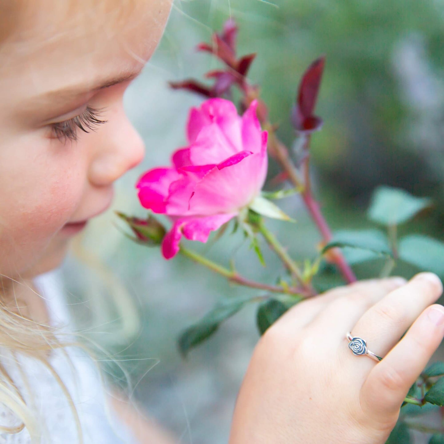 Lovely Little Rose Ring in Silver