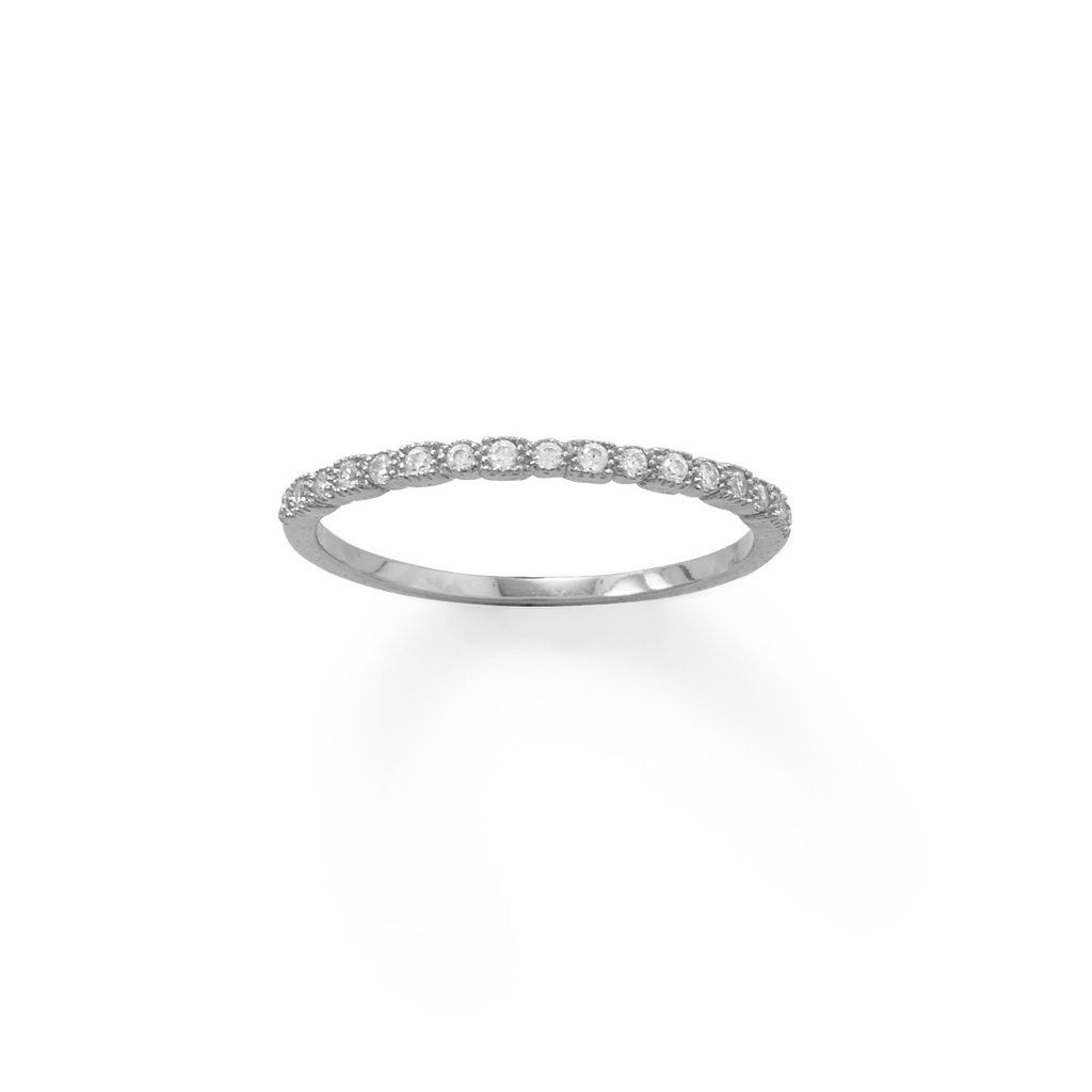 Teenie Tiny Cubic Zirconia Sparkle Ring in Silver