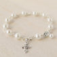 Beautiful First Holy Communion Pearl Rosary Bracelet