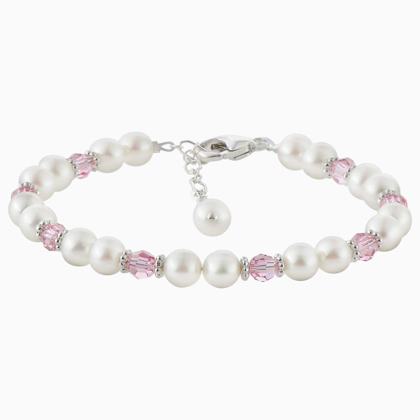 Darling Pearl and Crystal Bracelet in Silver