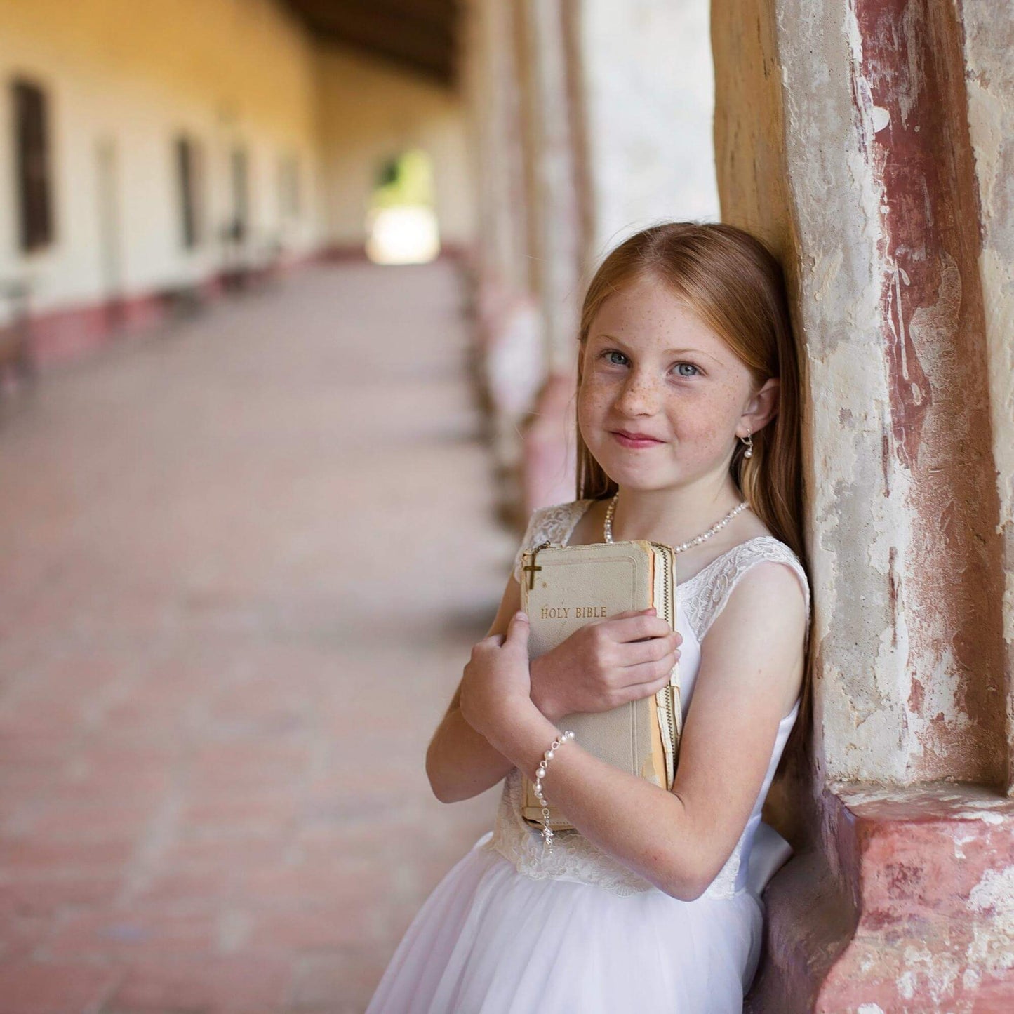 Beautiful First Holy Communion Pearl Rosary Bracelet