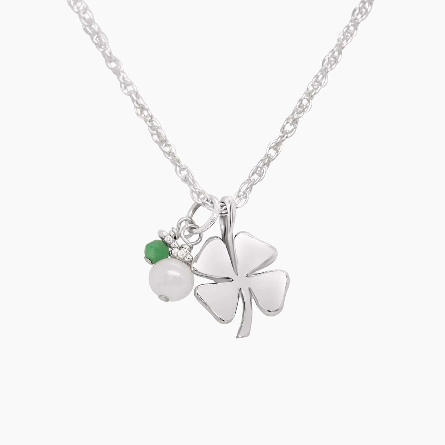 Lucky Clover + Sparkly Birthday Gem Necklace