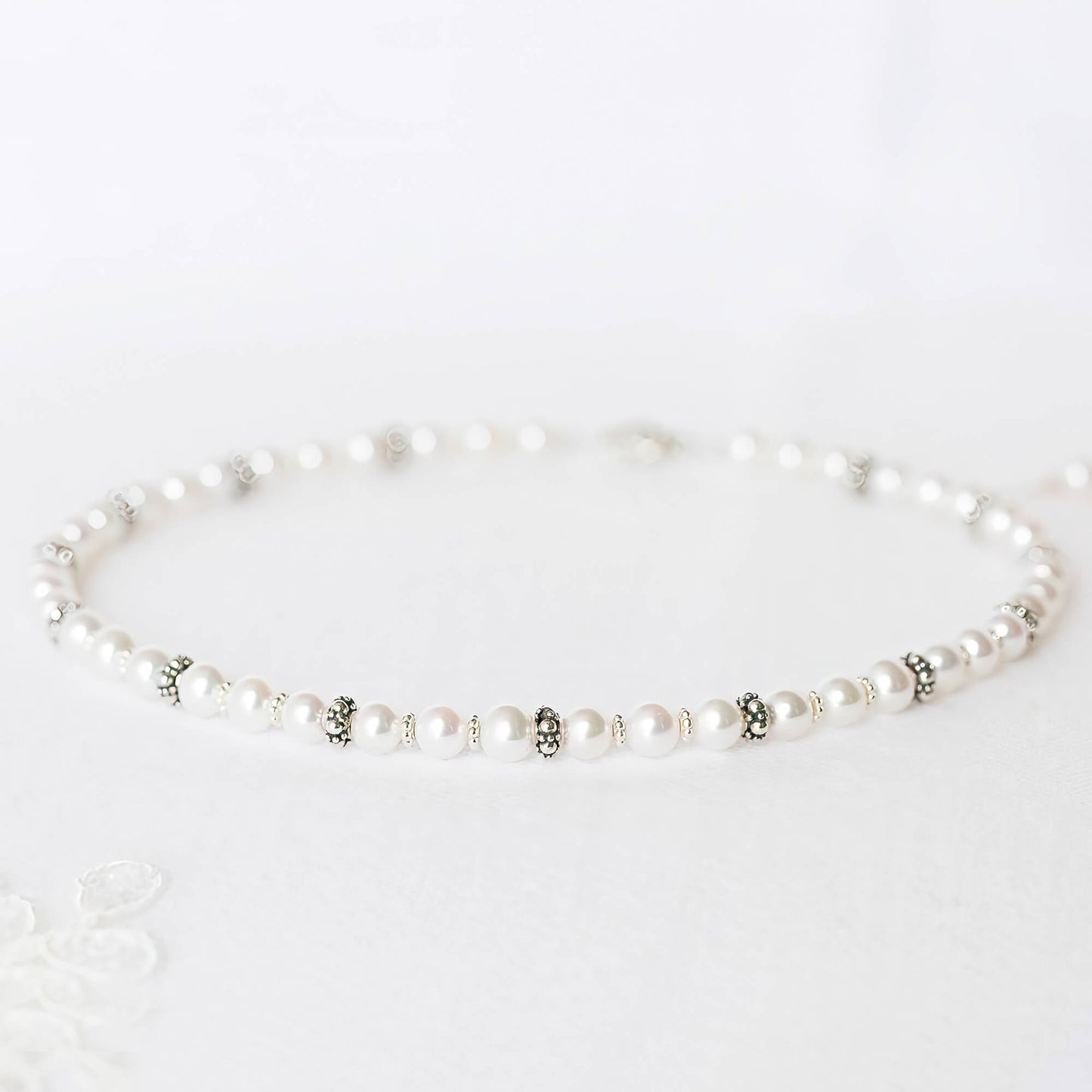 Elegant Pearl and Sterling Silver Necklace