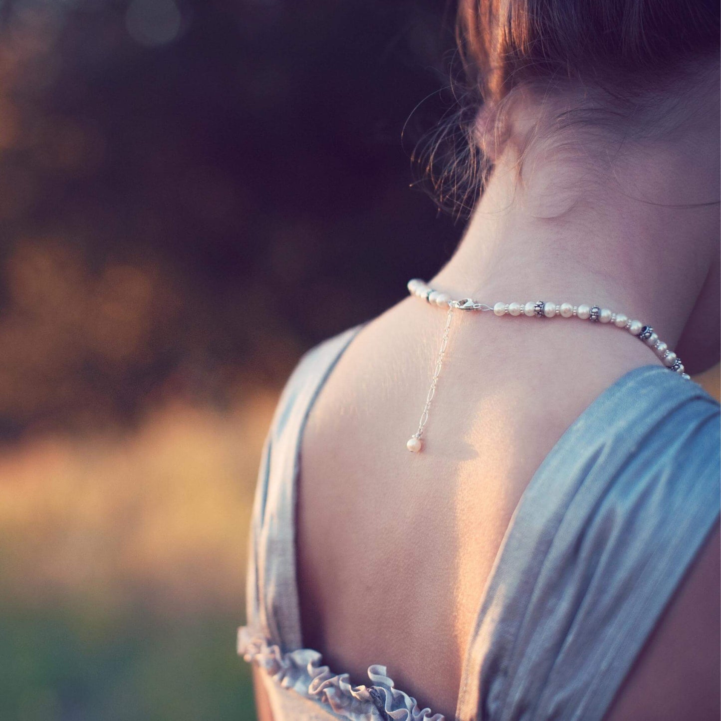 Elegant Pearl and Sterling Jewelry Set in Silver