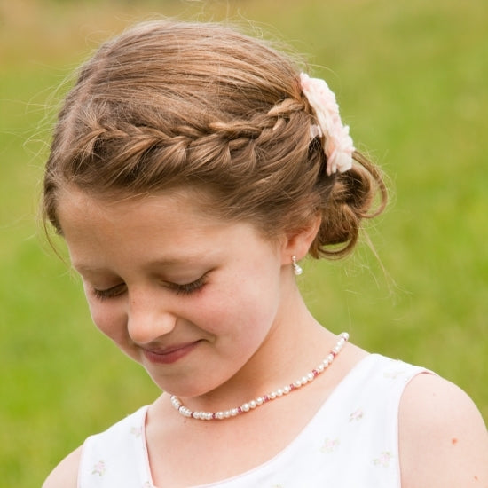 Adorable Pearl and Birthstone Necklace - Little Girl's Pearls
