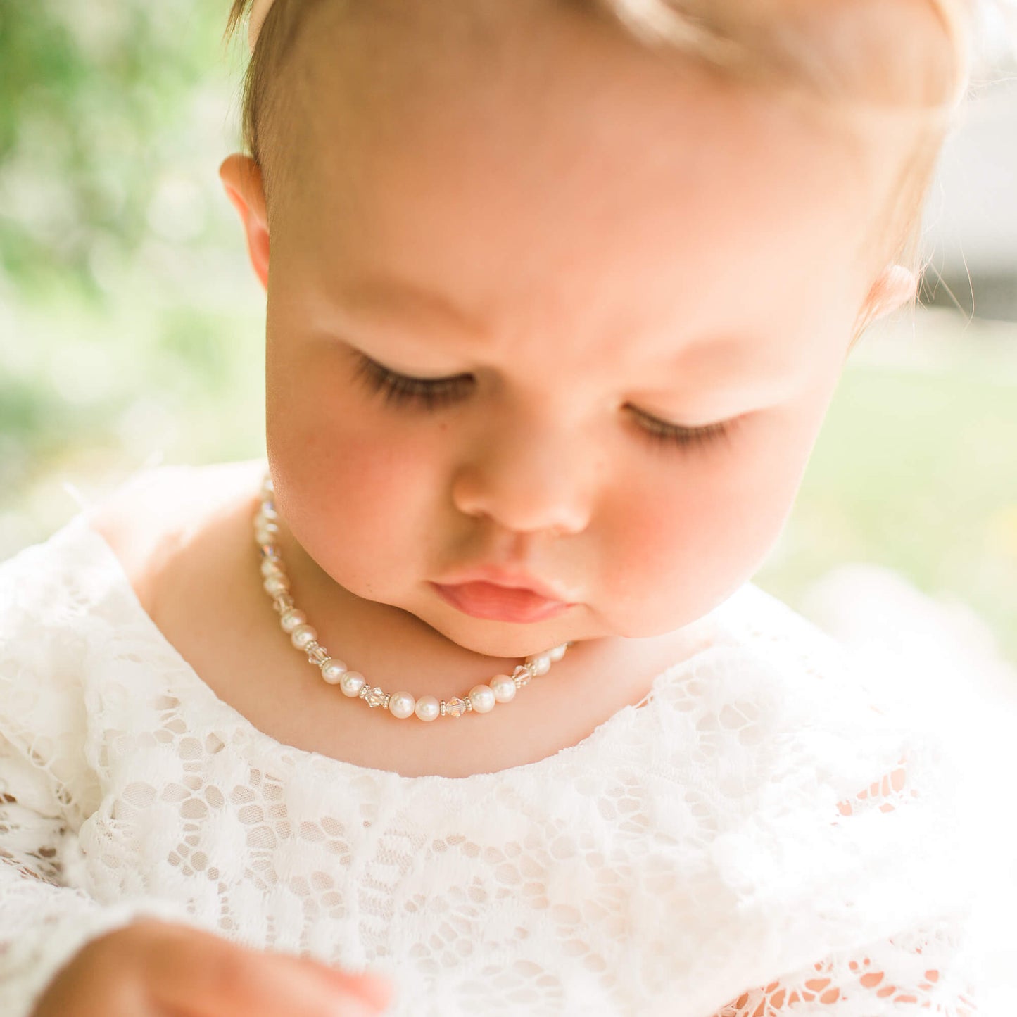 Darling Pearl and Crystal Necklace in Silver