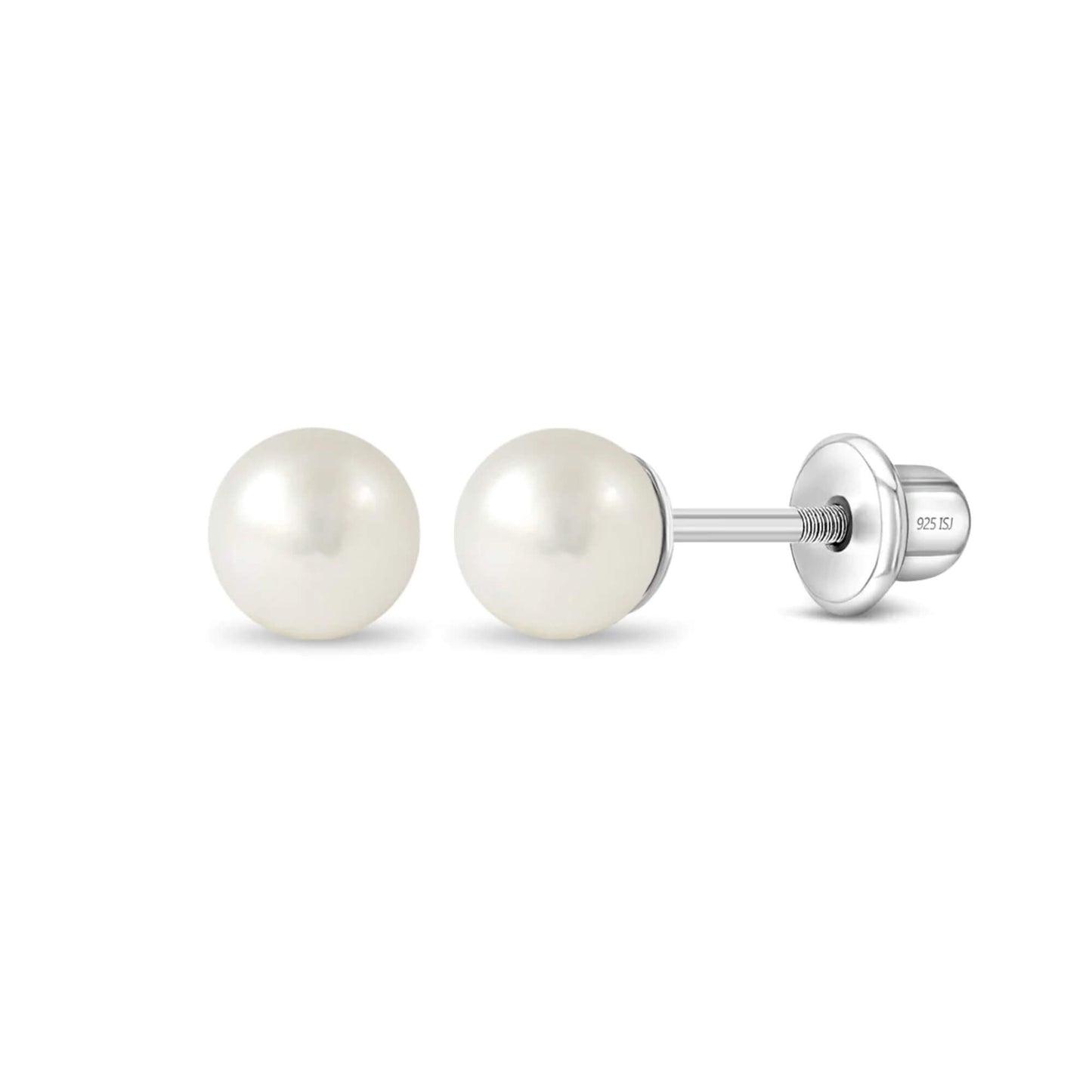 Sweet Pearl Post Screw-Back Earrings