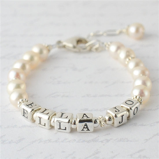 Precious Pearls Name Bracelet - Little Girl's Pearls