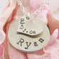 Heart + Circle Layered Charm Necklace - Little Girl's Pearls