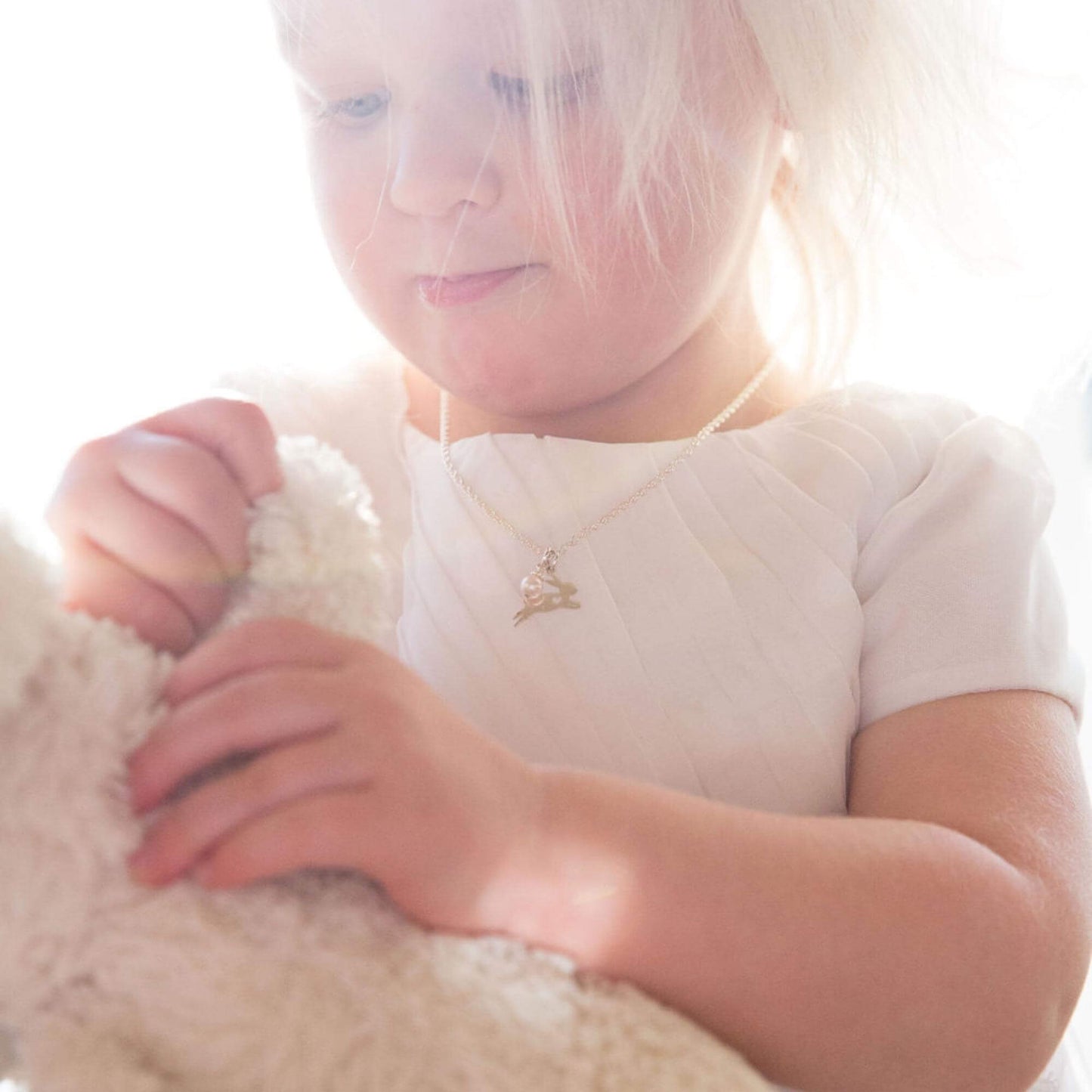 Poppy the Bunny Necklace in Silver