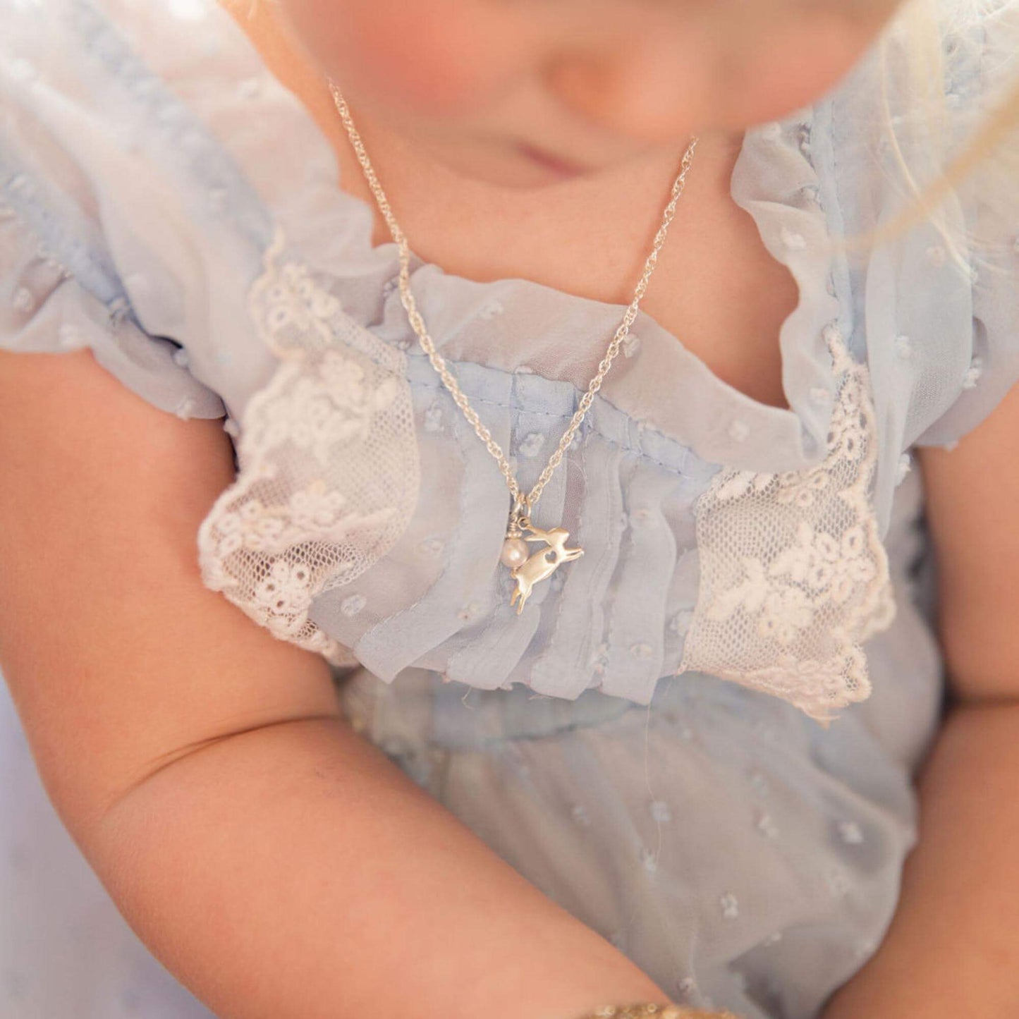 Poppy the Bunny Necklace in Silver