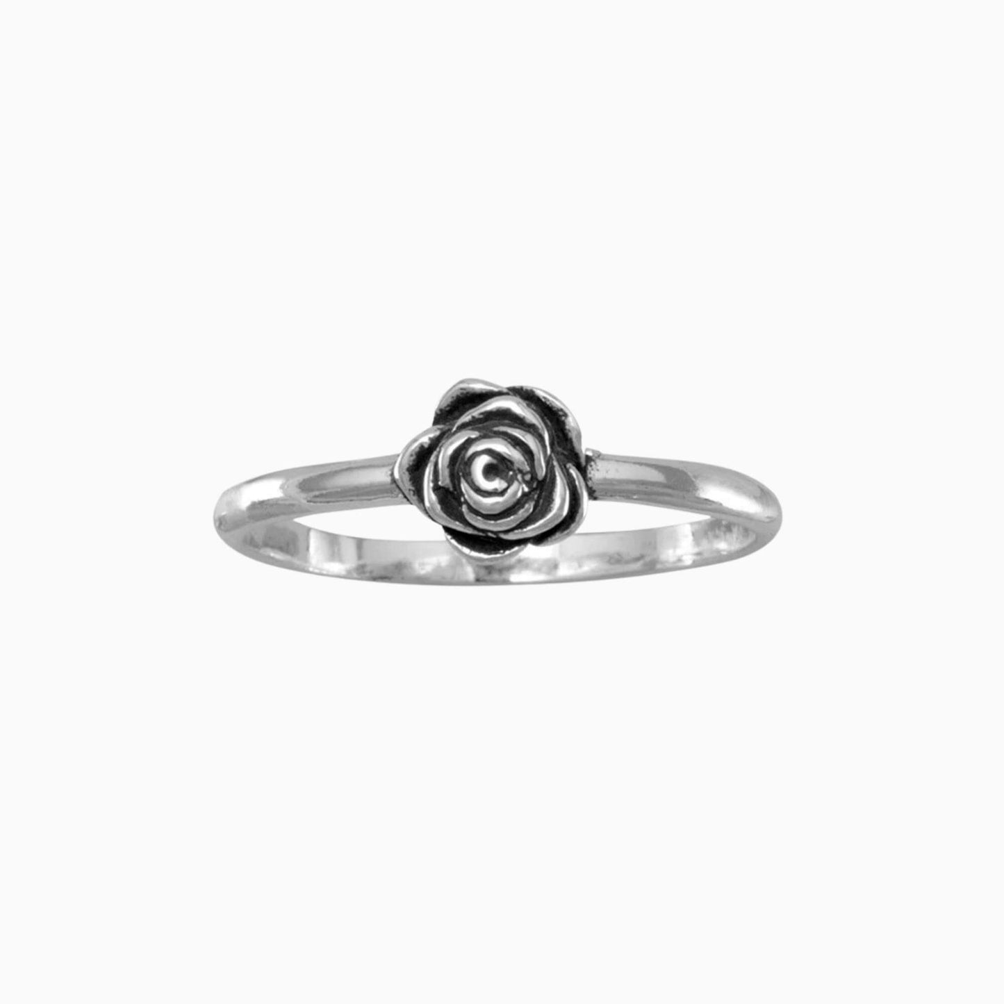 Lovely Little Rose Ring in Silver