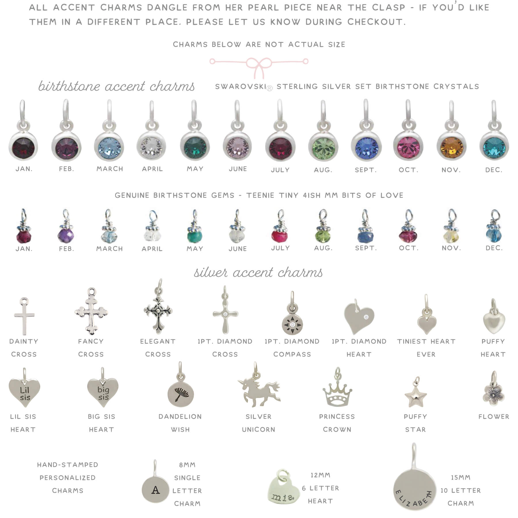 Layered Hand Stamped Necklace - Little Girl's Pearls