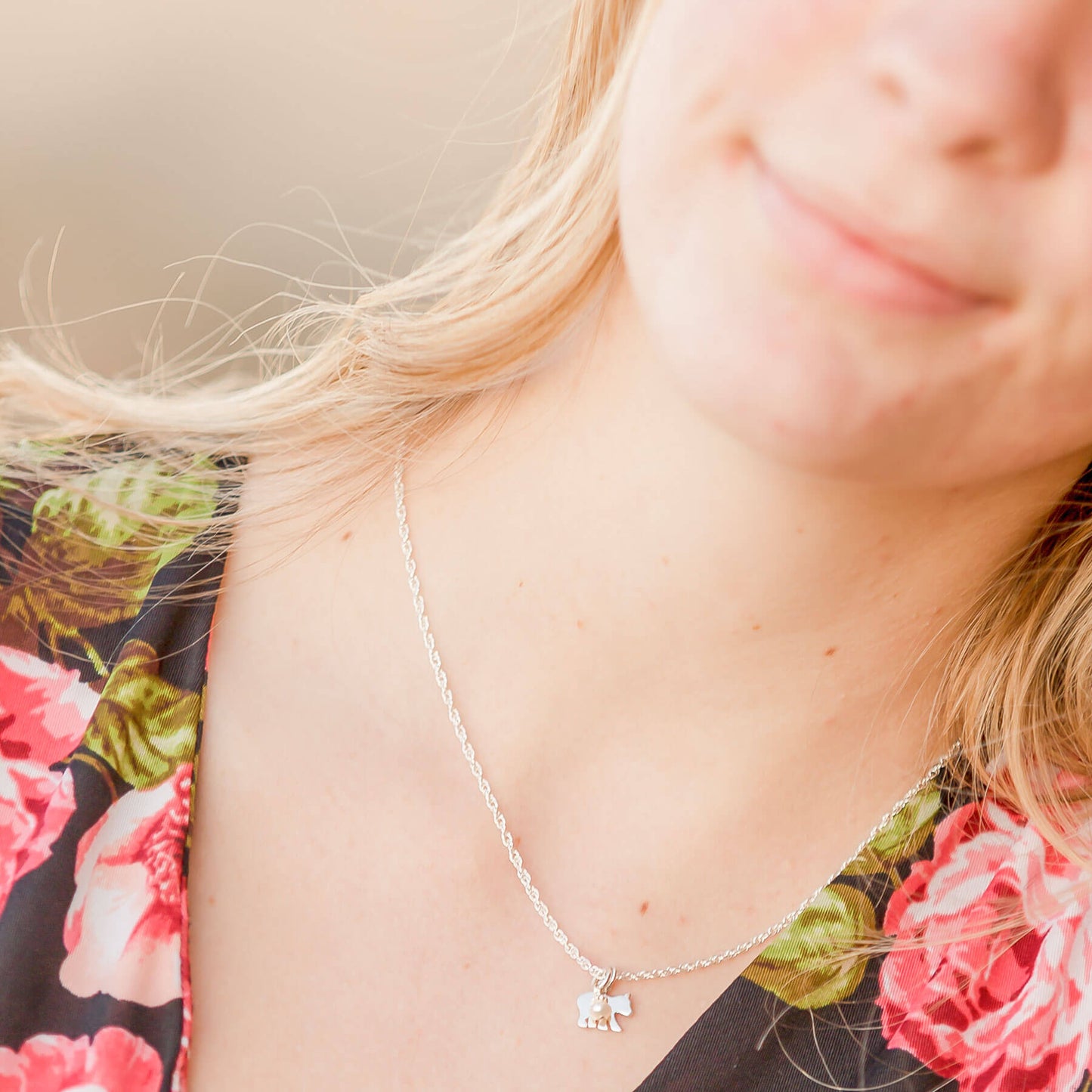 Itty Bitty Baby Bear Necklace - Little Girl's Pearls