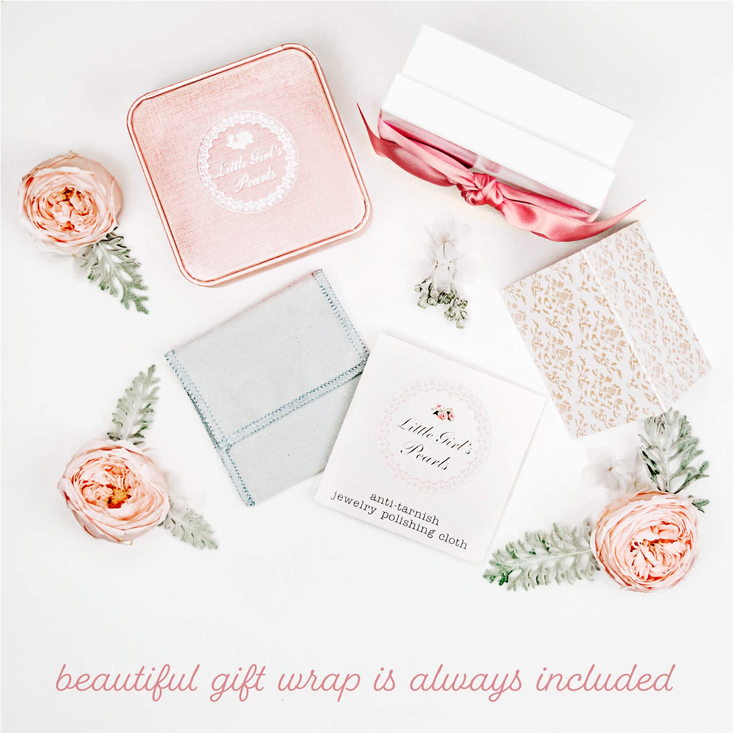 Itty Bitty Sweet Heart Stamped Necklace - Little Girl's Pearls