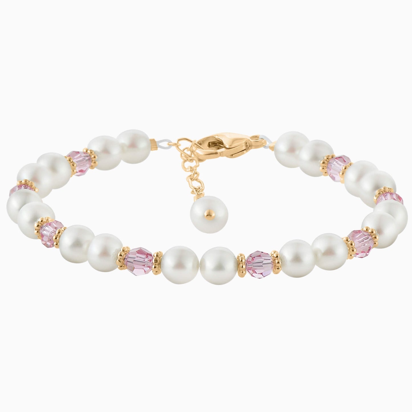 Darling Pearl and Crystal Bracelet in Gold