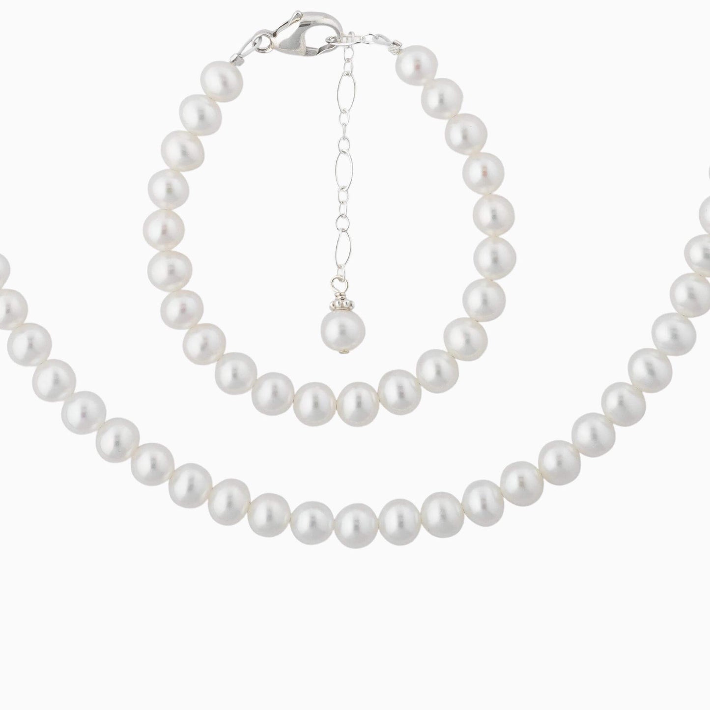 Sweet Pearl Jewelry Set in Silver
