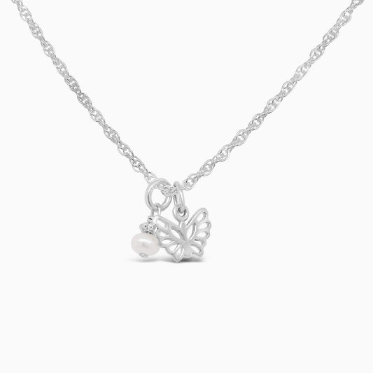 The Tiniest Butterfly Necklace - Little Girl's Pearls