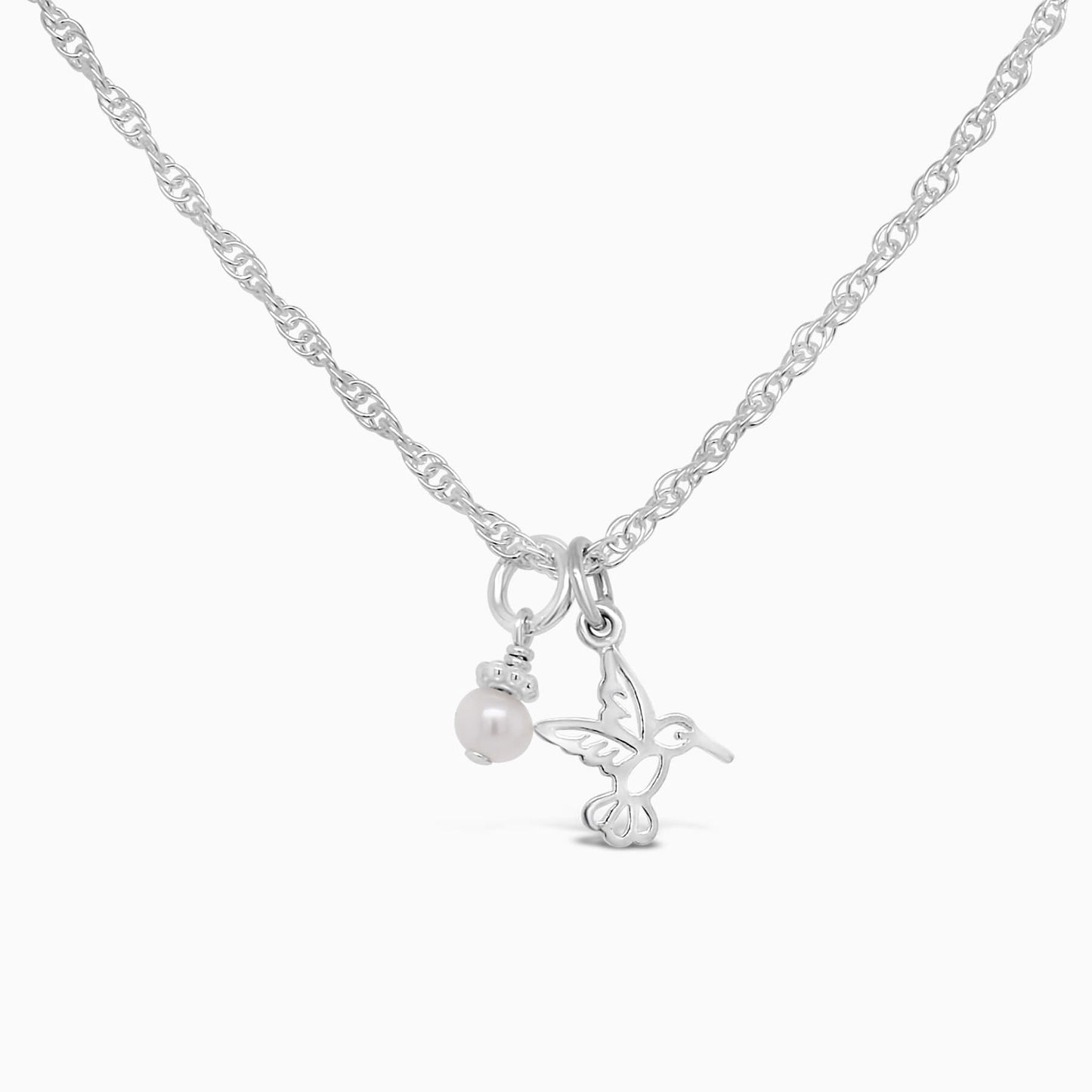 Ittiest Bittiest Hummingbird Necklace - Little Girl's Pearls