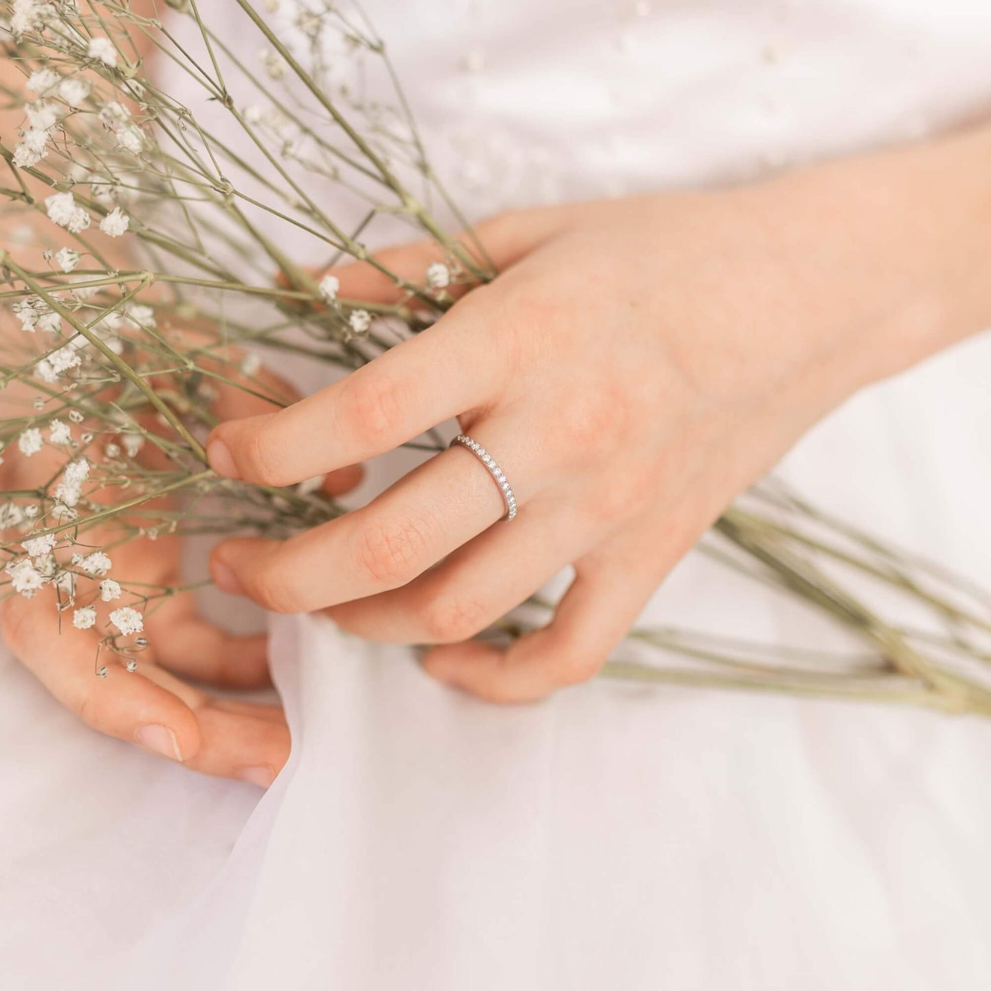 Teenie Tiny Cubic Zirconia Sparkle Ring in Silver