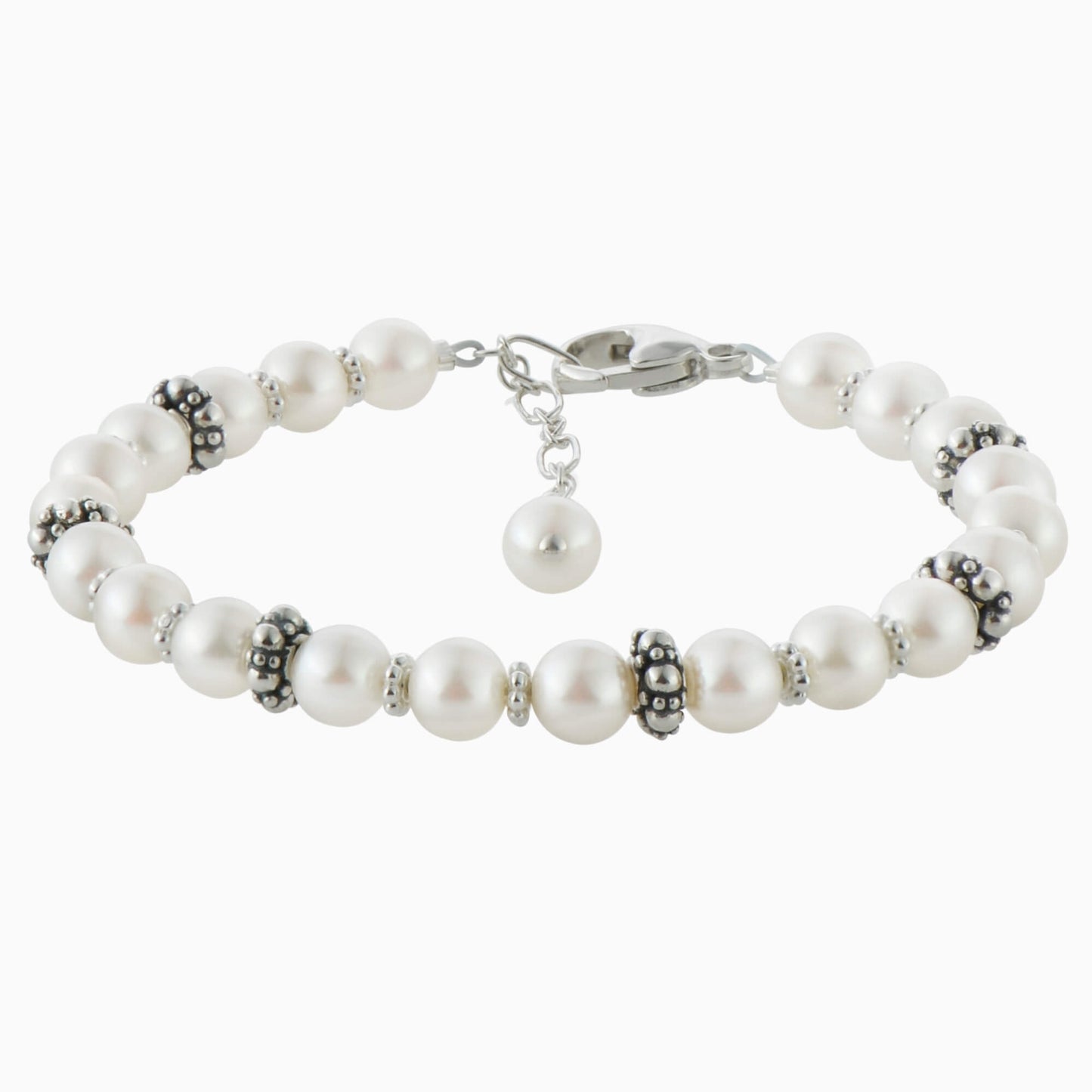 Elegant Pearl and Sterling Silver Bracelet