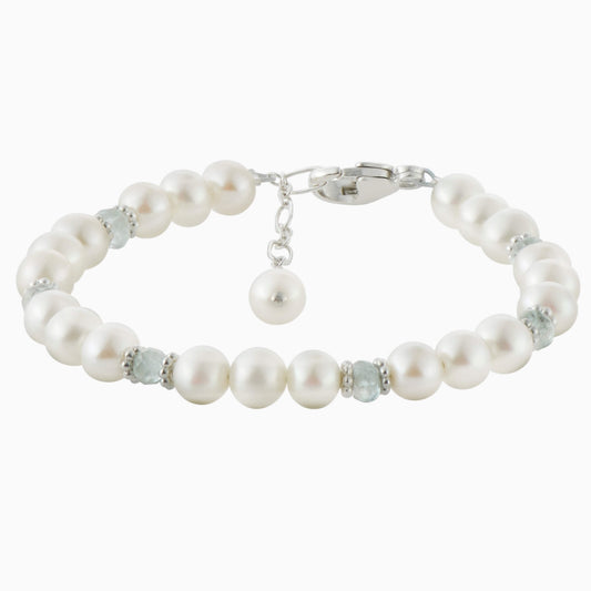 Adorable Pearl and Birthstone Bracelet