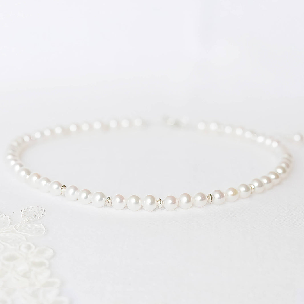 Kids Gold Mini Pearl Beaded Necklace main image 1