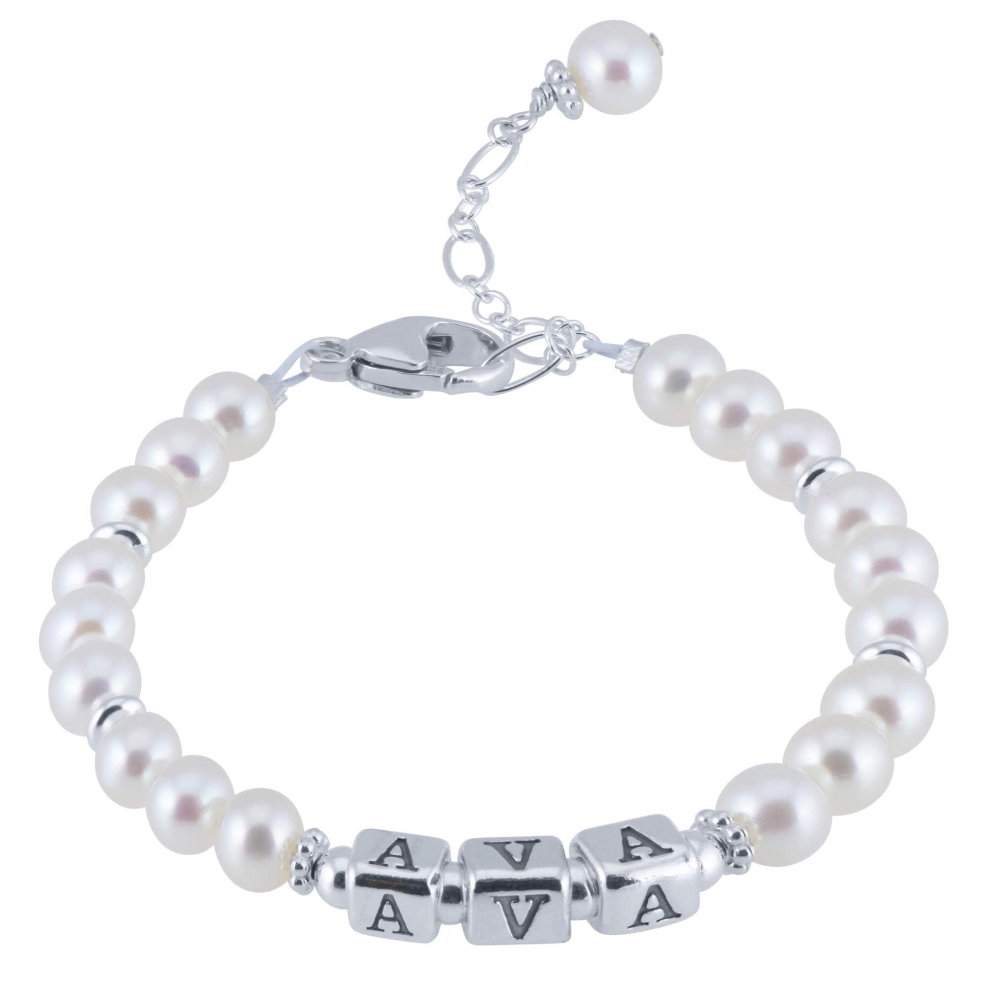 Lovely Pearl and Sterling Name Bracelet