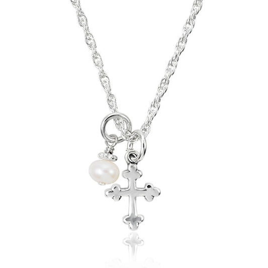 My Keepsake Cross Necklace - Little Girl's Pearls