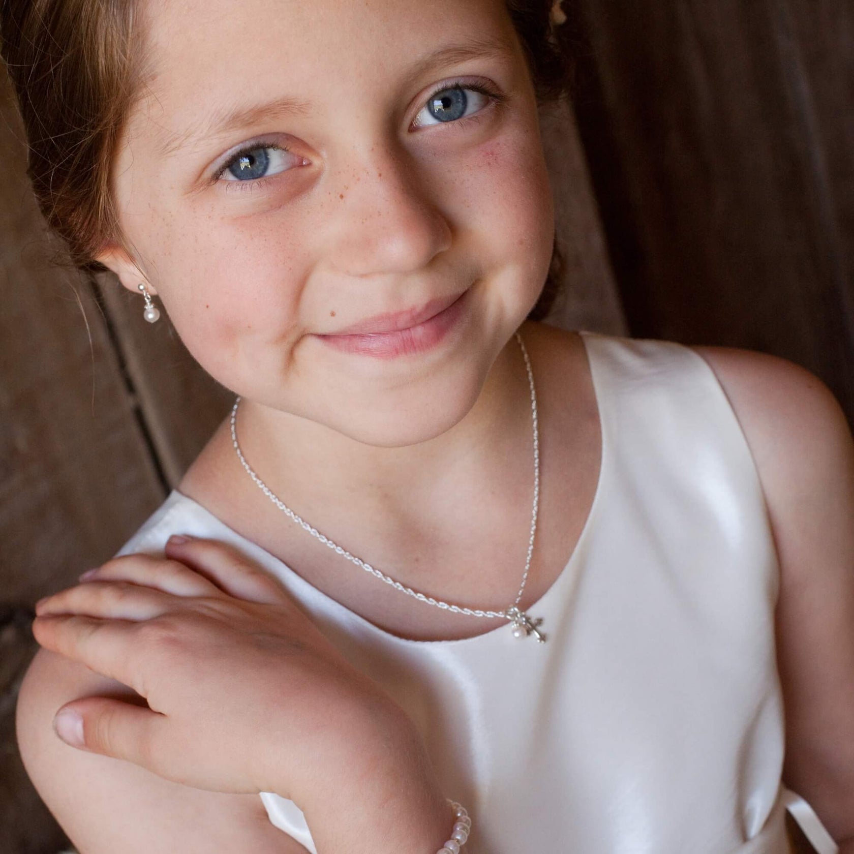 My Keepsake Cross Necklace Little Girl's Pearls
