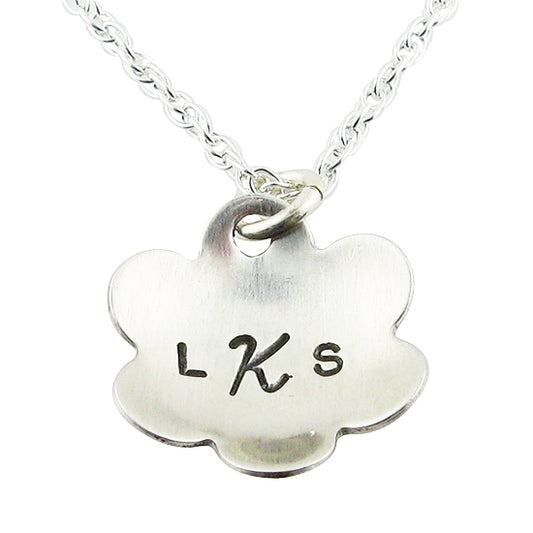 Sweet Flower Hand-Stamped Necklace - Little Girl's Pearls