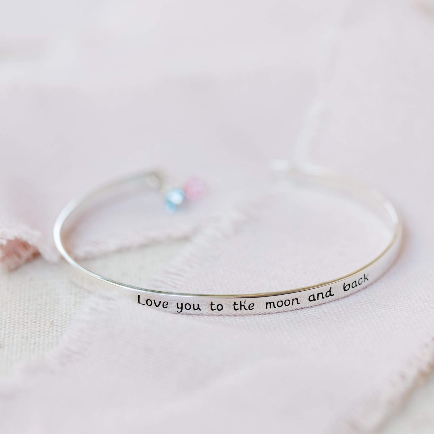 Love You to the Moon and Back Mom Cuff Bracelet
