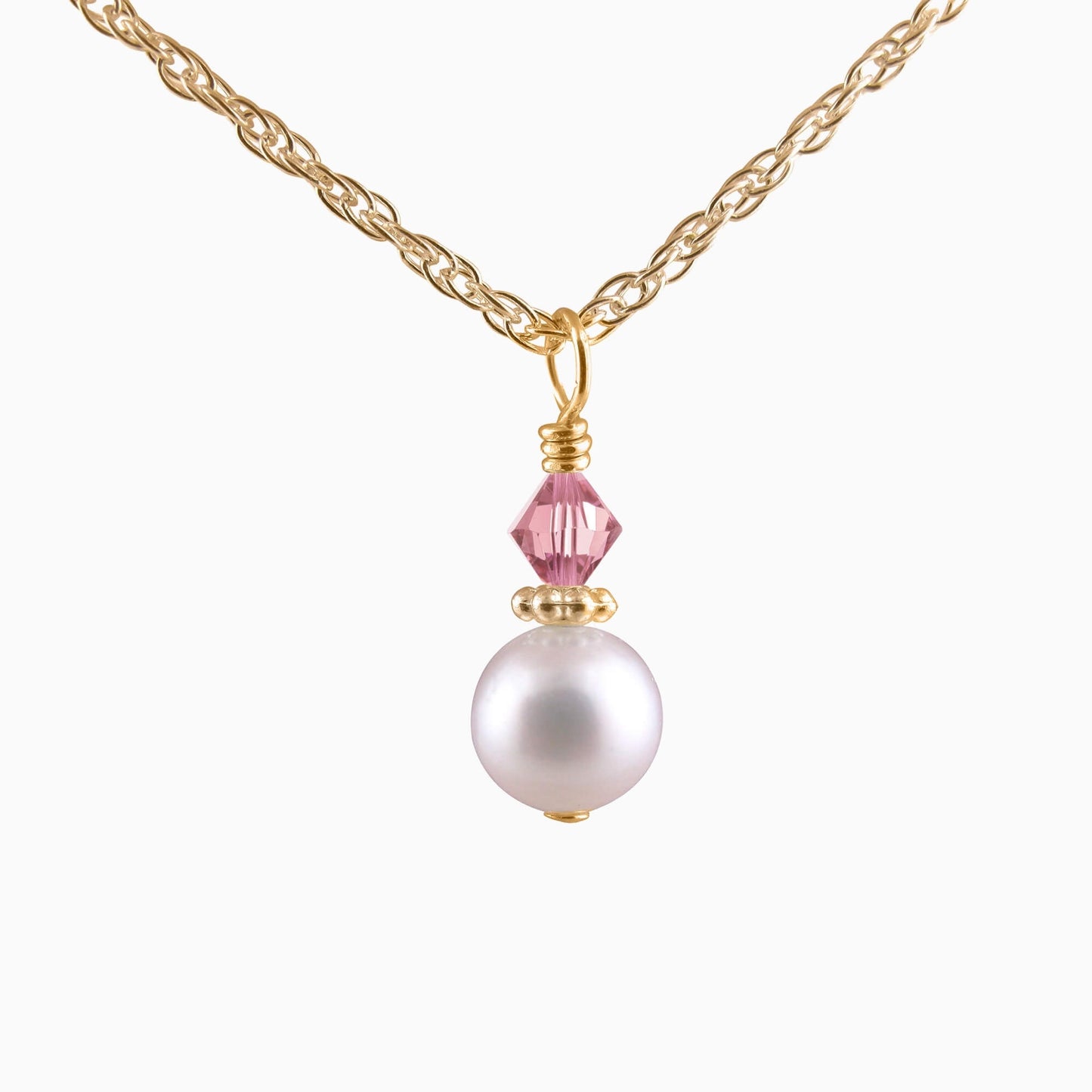Darling My Keepsake Pearl + Crystal Necklace in Gold-Filled