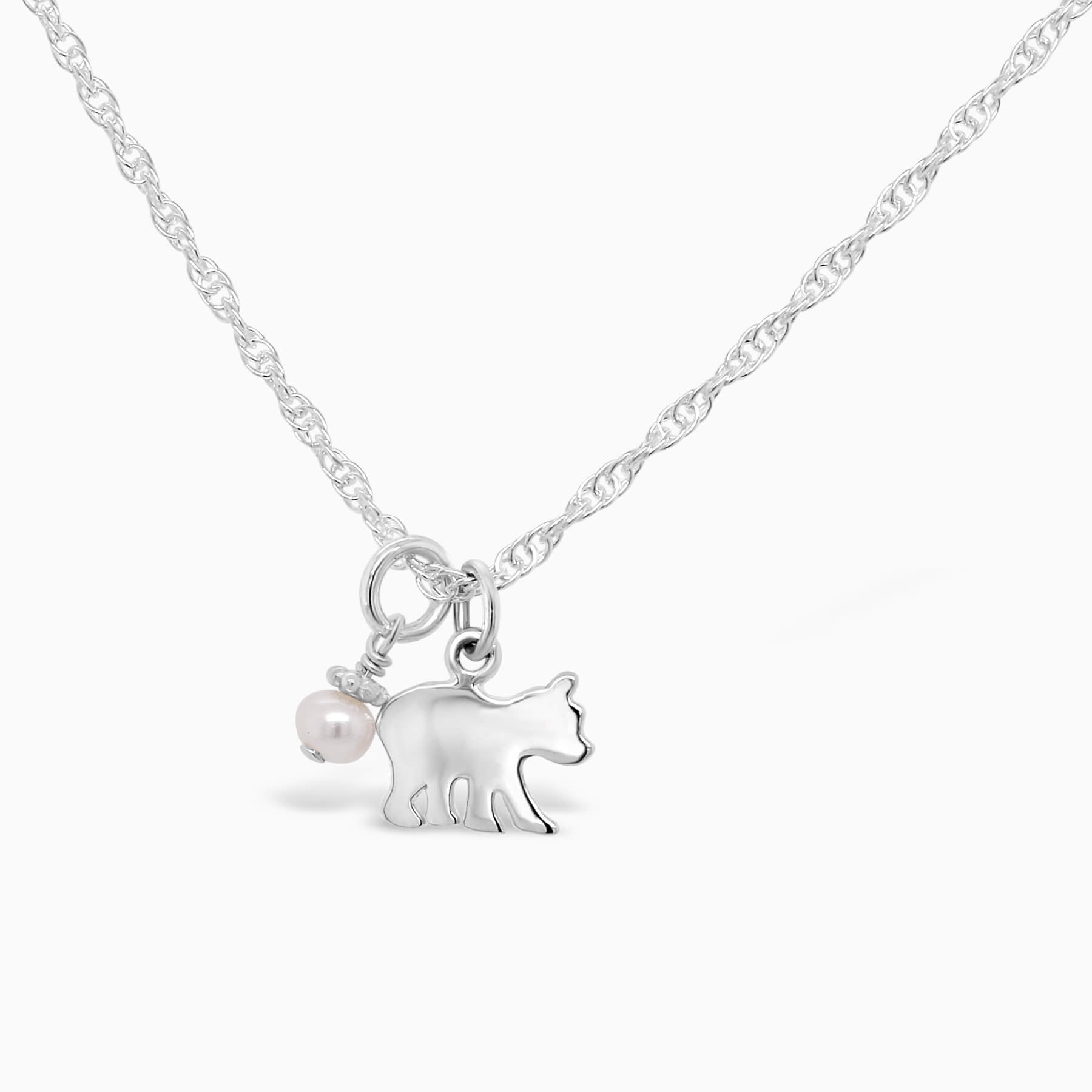 Itty Bitty Baby Bear Necklace - Little Girl's Pearls