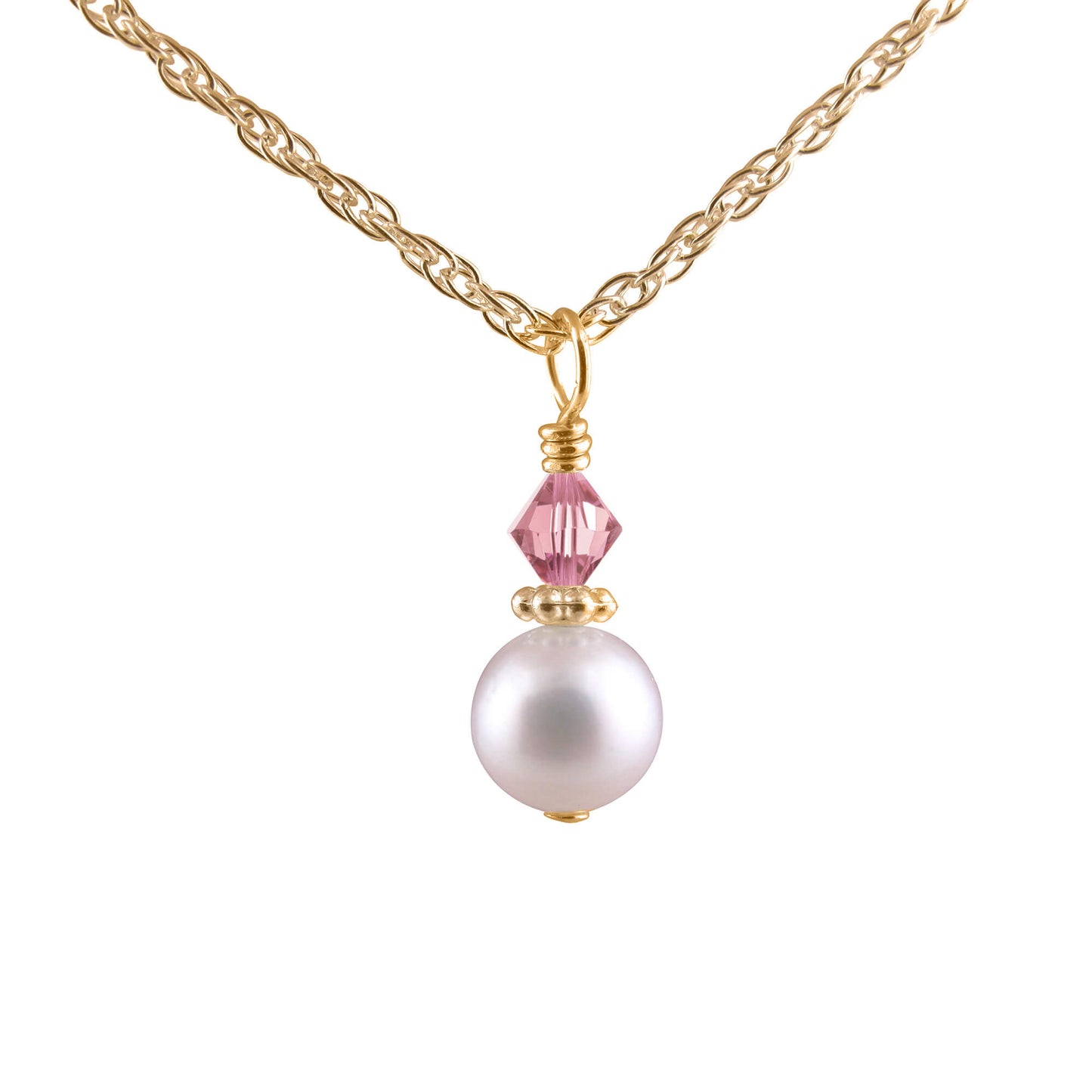Darling my keepsake pearl and crystal necklace in gold.