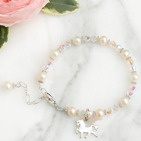 Personalized Unicorn Bracelet, Little Girl Charm Bracelet – Uniquely Imprint