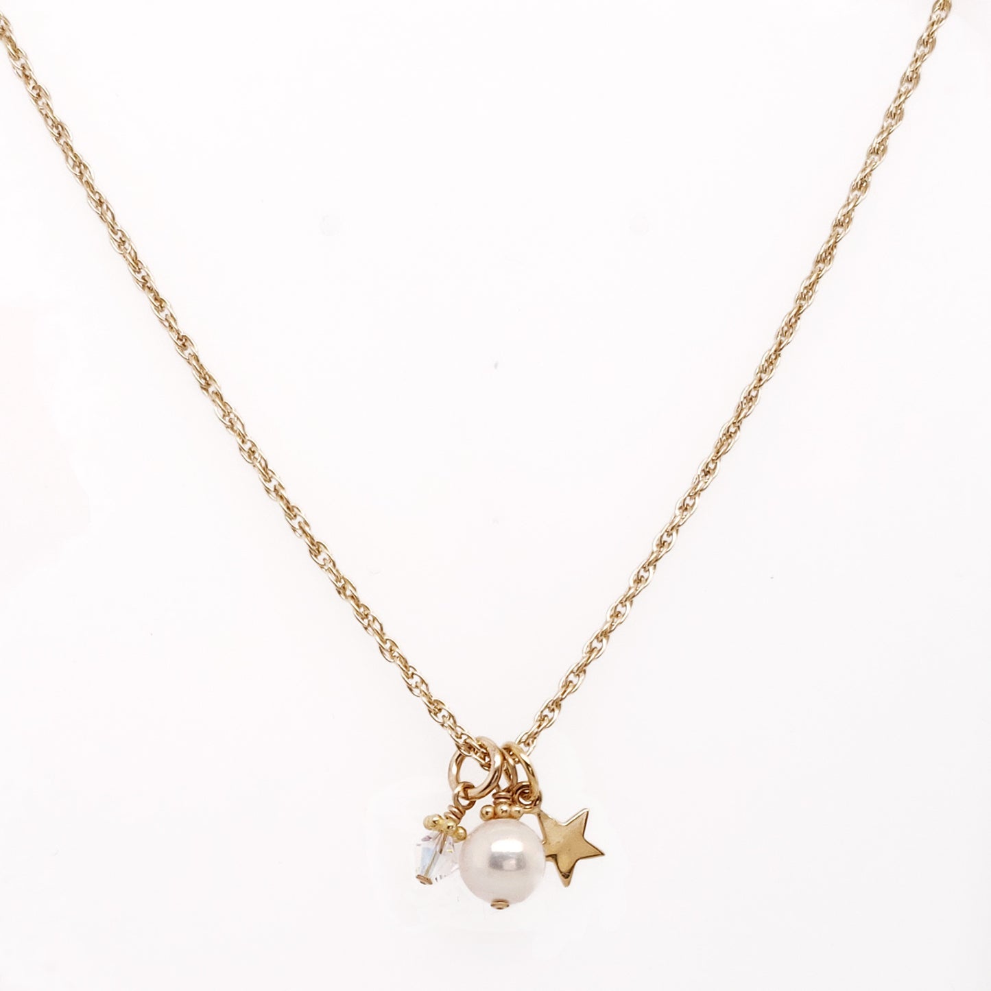 Wish on a Star Necklace in Gold-Filled - Little Girl's Pearls
